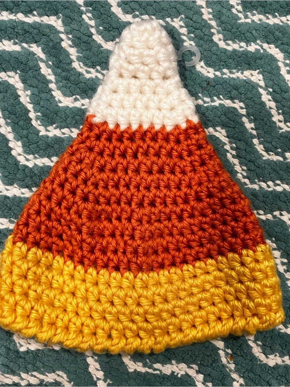 Handmade Candy Corn Crochet Hat for Kids - White, Orange, Yellow